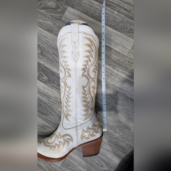 Durango Womens Crush Embroidered Leather Western Boots White Brown Size 9M - Picture 13 of 16